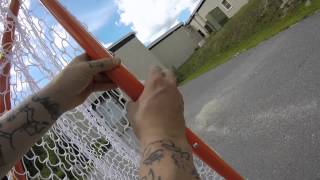 Rage Cage BRAVE Folding Backyard Lacrosse Goal w/ Shot Blocker Assembly Video @SportStop.com