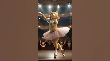 القطه المشمشيه ترقص باليه Funnycats Funnymeow8 Ai Story Catshorts Aicat Cat 