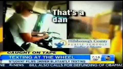 School Bus driver Texting While Driving Caught On Video By Student Bus driver Suspended