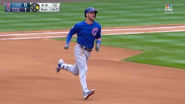 CHC@COL: Bryant doubles to break up the no-hitter