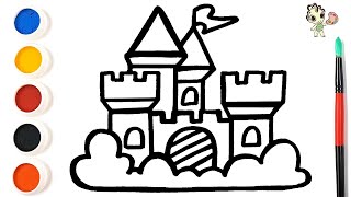 Bolalar uchun rasm chizish Qasr Saroy - aprenda a desenhar um castelo para crianças