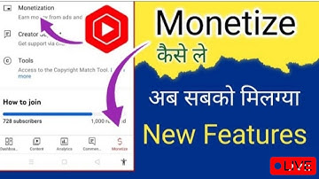 YT studio new features monetize optionMonetization option in youtube studioYT Studio Monetize