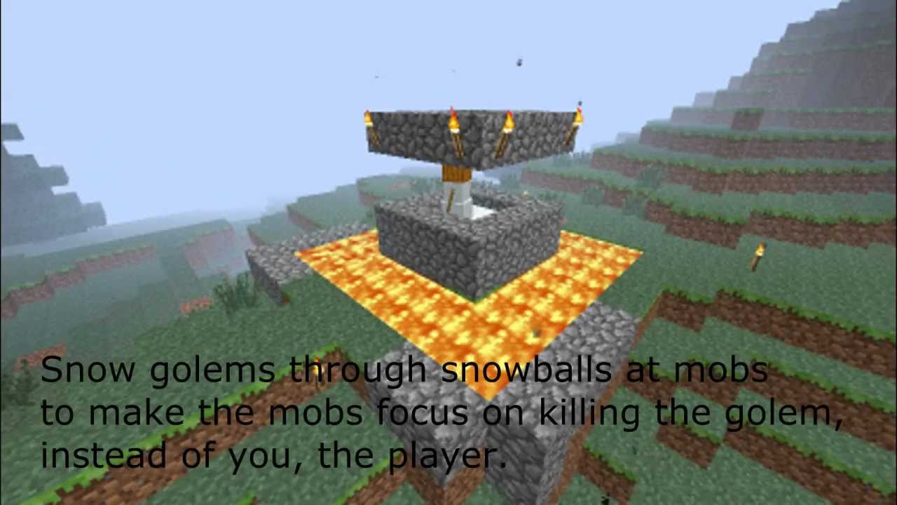 How to Make a Snowman defense tower in Minecraft for protection? 