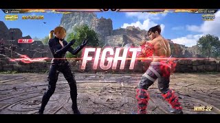 Tekken 8 - Nina (Lightning) vs. Jin, Claudio, Hwoarang, Paul