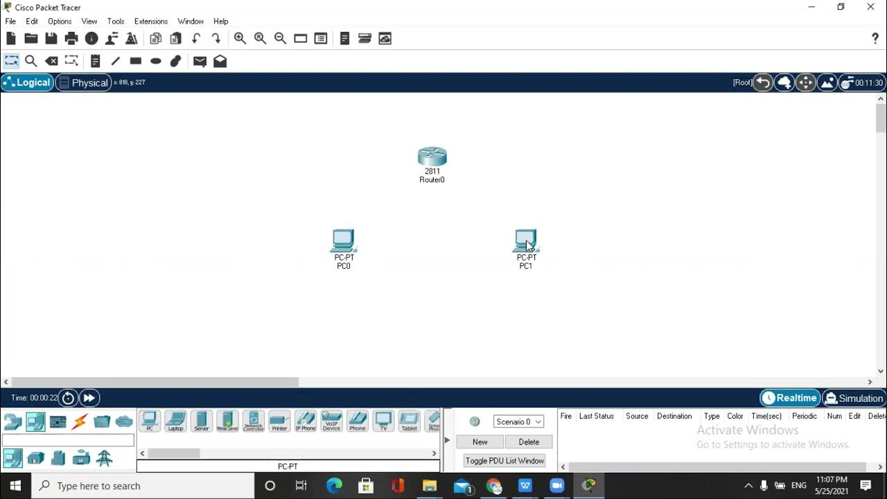 Cisco packet tracer easy method how to connect 2 pc with 1 router youtube