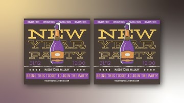 Free Invitation Card Design Make a Brown 2021 New Year Party Invitation for Free using VP InfoART