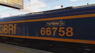 GBRF Class 66's 66758 'The Pavior' and 66770 pass Bescot - 11/05/19