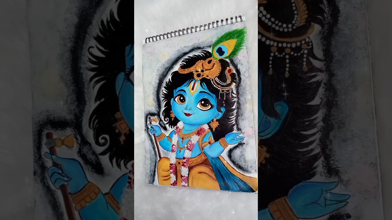 Cute Bal Krishna Painting 🎨💙 | Easy Acrylic Art | 