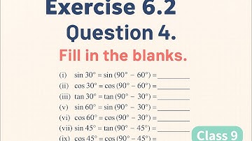 Class 9 Math | Exercise 6.2 | Question 4 | Fill in the Blanks | Complementary Angles 