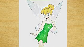 How to draw Tinkerbell || Step by step || very easy || Disney Tinkerbell Drawing / Disney Fairy