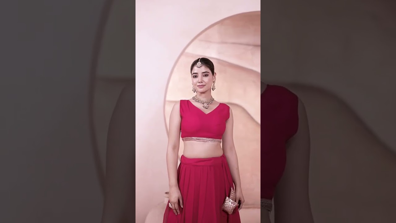Dark Pink Sequins Embroidered Lehenga – Faux Blooming Wedding Wear
