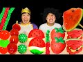 ASMR WATERMELON TANGHULU, FRUITS RICE CAKE, ROPE JELLY 수박 탕후루, 딸기 화과자, 수박젤리 먹방 EATING SOUNDS MUKBANG