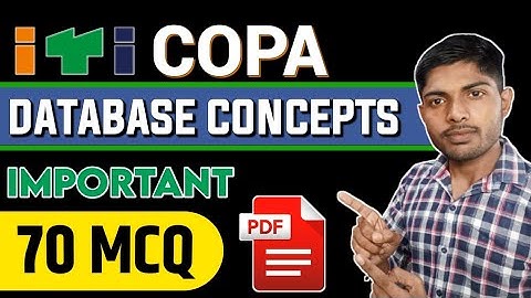 ITI COPA Database Concepts MCQ PDF New Chapter related important Questions and Answers