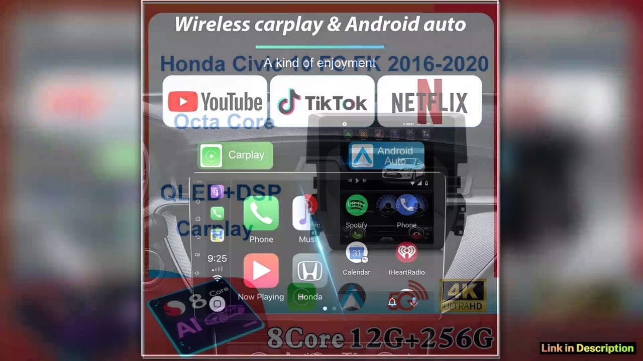 For Tesla Style 97 inch Car Stereo Car Radio Android For Honda Civic FC FK 20162020 GPS Navigation