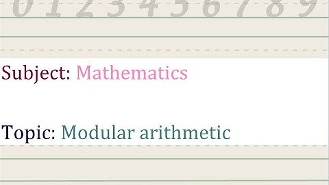 Video on Modular Arithmetic