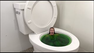 Going Under And Swimming Underwater In Green Swimming Pool