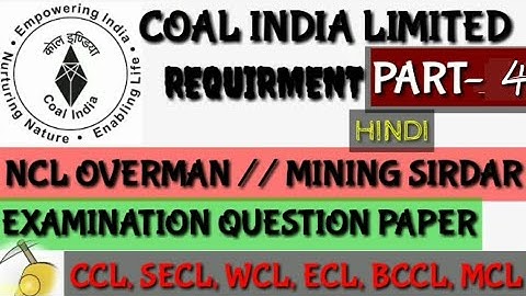 Important questions for Mining sirdar / overman competitive examination