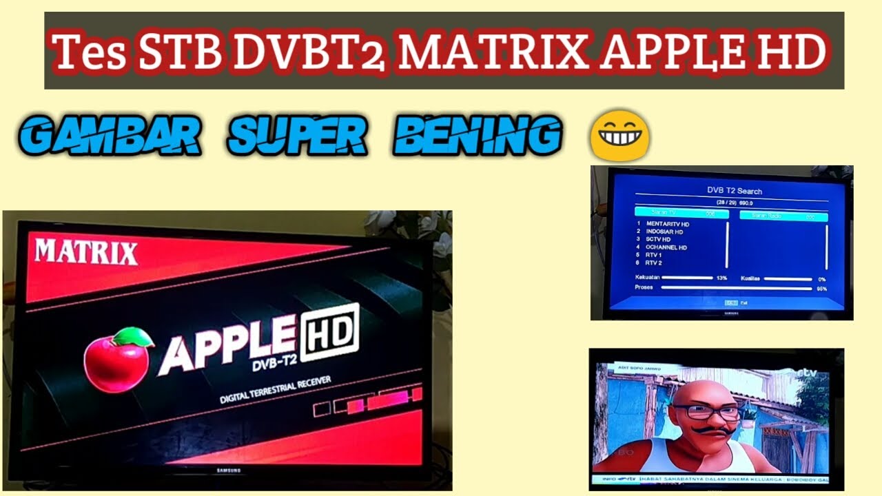 REVIEW HASIL STB DVBT2 MATRIX APPLE HD 