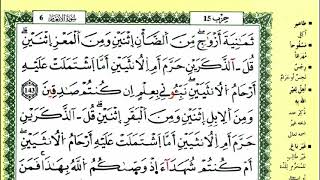 الصفحة 147 :سورة الأنعام من الآية 143 إلى 146