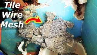 How to Remove Wire Lath/Mesh Tile Walls Bathroom Demolition