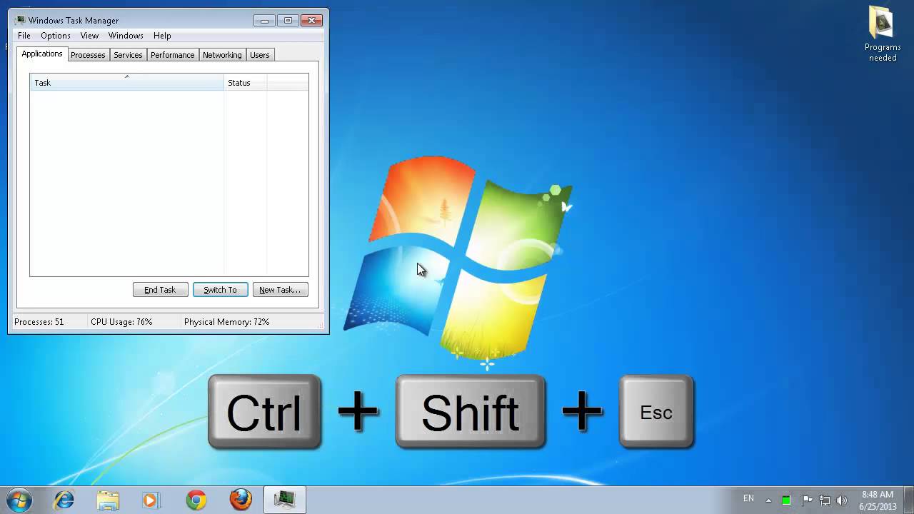 open task manager shortcut