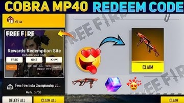 COBRA MP40 REDEEM CODE TODAY | 13 JANUARY REDEEM CODE FREE FIRE | FF REDEEM CODE TODAY 13 JANUARY
