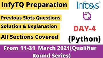 Infytq Preparation 2022 | Day 4 Python Previous Year Questions  Practice, Prepare & Crack It #infytq