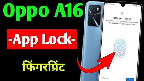 oppo A16 app lock fingerprint setting | oppo A16 me app me fingerprint lock kaise lagaye || 2021 ||