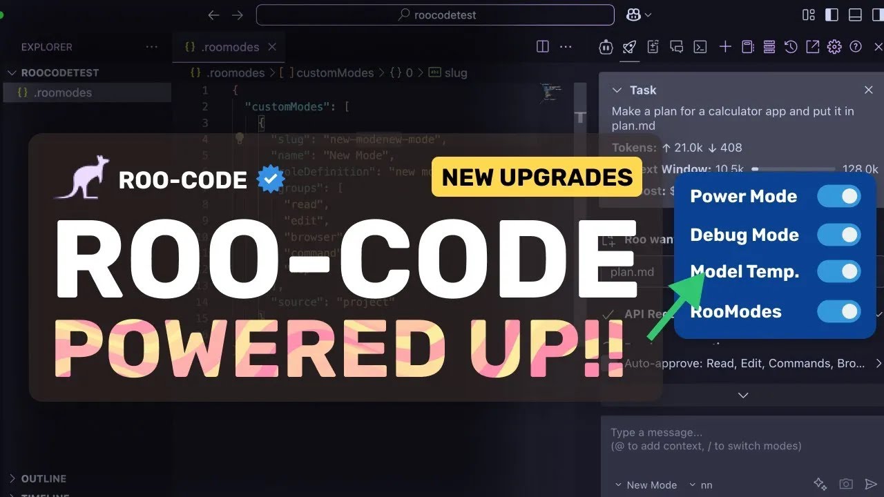 RooCode (New Upgrades) + 3.7 Sonnet: The NEW POWER-STEERING MODE, DEBUG MODE & More is AMAZING!