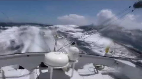 Thomas Ruyant​ gybe before a crash in heavy wind during Vendée Globe​ 2016 2017