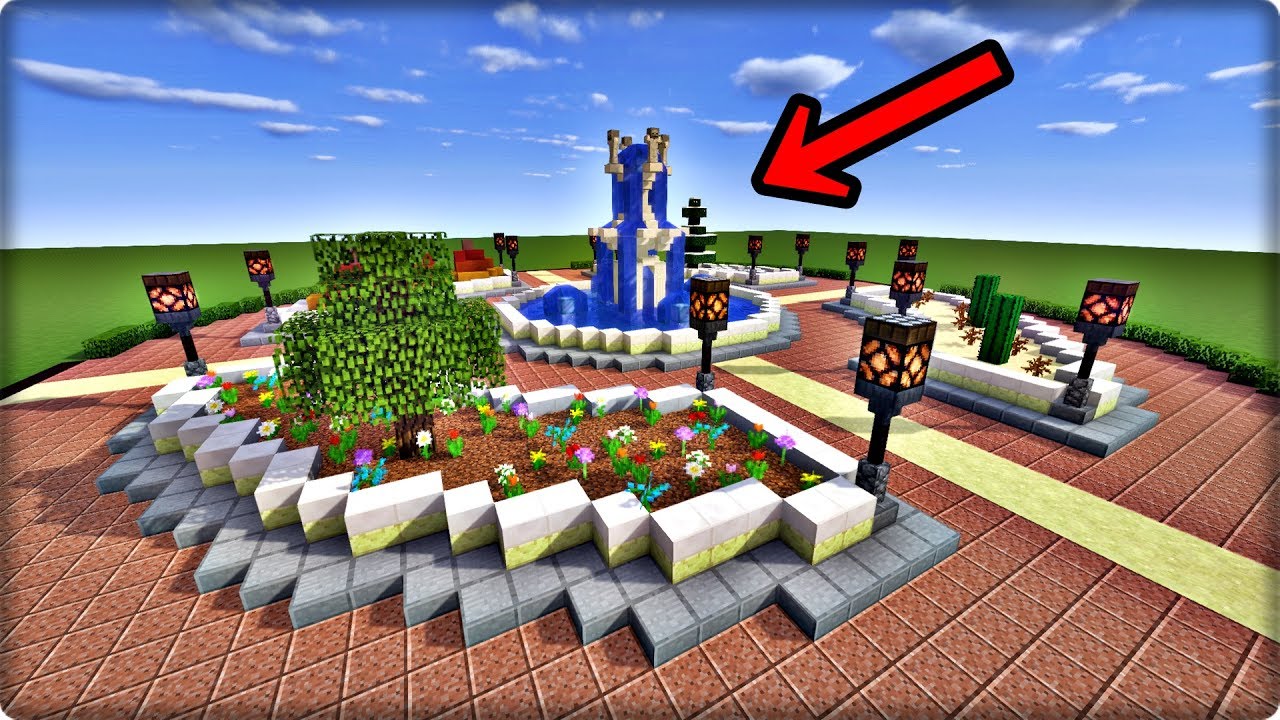 Minecraft How To Build A Fountain Square How To Build A Fountain Youtube