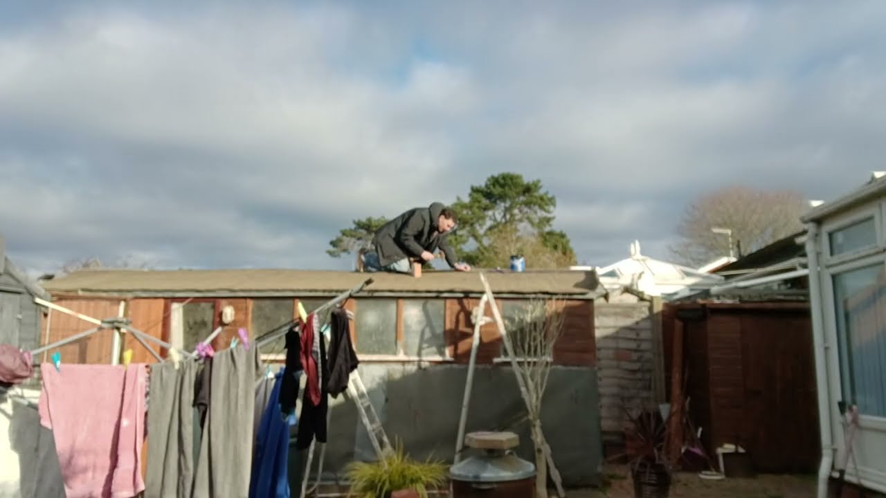 Refelting the shed roof November 20th 2025 video 3