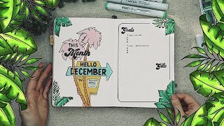 Plan With Me! | December 2018 | Tropical/Retro Theme Bullet Journal/Planner Setup