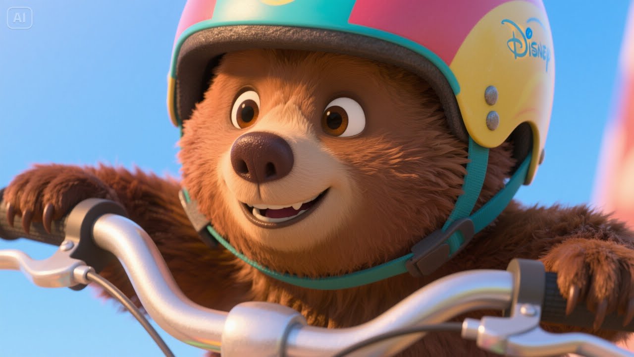 The Bear Rode a Bicycle | Funny Animal Rhyme for Kids | Nursery Rhymes & Songs for Children