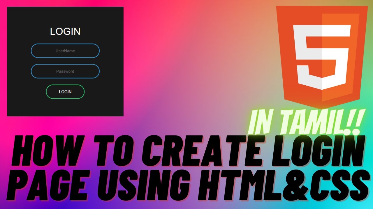 How to Create Login Page Using HTML&CSS!#codewithdani - YouTube