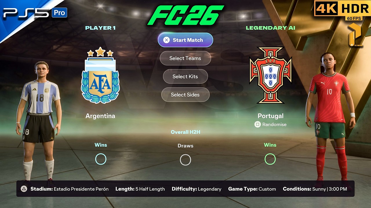 FC 26 PS5 4K HDR – Argentina Women 🇦🇷 vs Portugal Women 🇵🇹 ⚽🔥 #fc26 #ps5 #viral #fyp #football #4k
