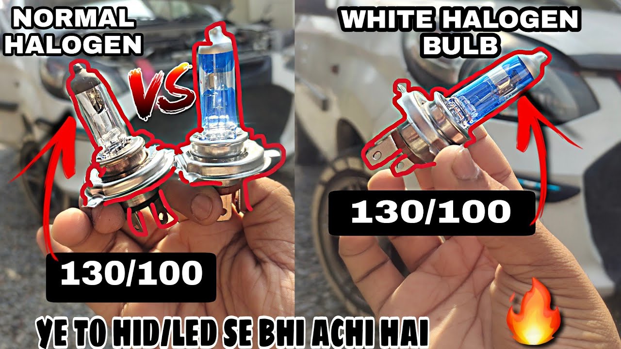 🔴INSTALLING 130/100 (WHITE) HALOGEN BULB NORMAL V/S WHITE HALOGEN🔥
