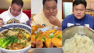 大肥挑战吃线面，大肥一筷子半碗的能下的不快吗？这食量太震惊！ #挑战#日常vlog#线面