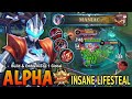 21 kills  maniac alpha new insane lifesteal build 100 one vs all  build top 1 global alpha