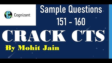 COGNIZANT APTITUDE QUESTIONS and ANSWERS - Vol2.4 Q. No. 151 - 160 - By Mohit Jain