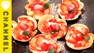いちごクリームチーズタルトを餃子の皮で作ろう♡ Let's make strawberry cream cheese tart♡