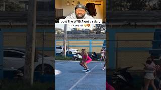 Bro wanna make it to the league somehow😂🏀 #basketball #funny #wnba #sports