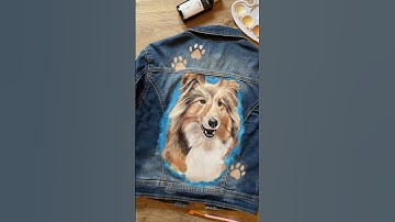 Painting best friend on the jacket 🎨🐕❤️ #custom #painting #art #dog #shorts