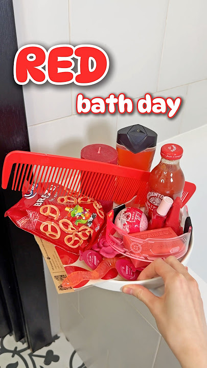 Relaxing ASMR red bath day ❤️ What’s next? 🛁 #asmr #bathday