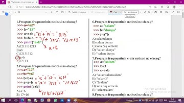 Python- Abituriyentlər üçün vacibli test izahı