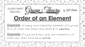 Examples 8, 9 || If every non identity element of a group G is of order two then show G is abelian