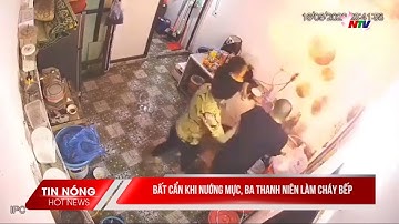 Bất cẩn khi nướng mực, ba thanh niên làm cháy bếp