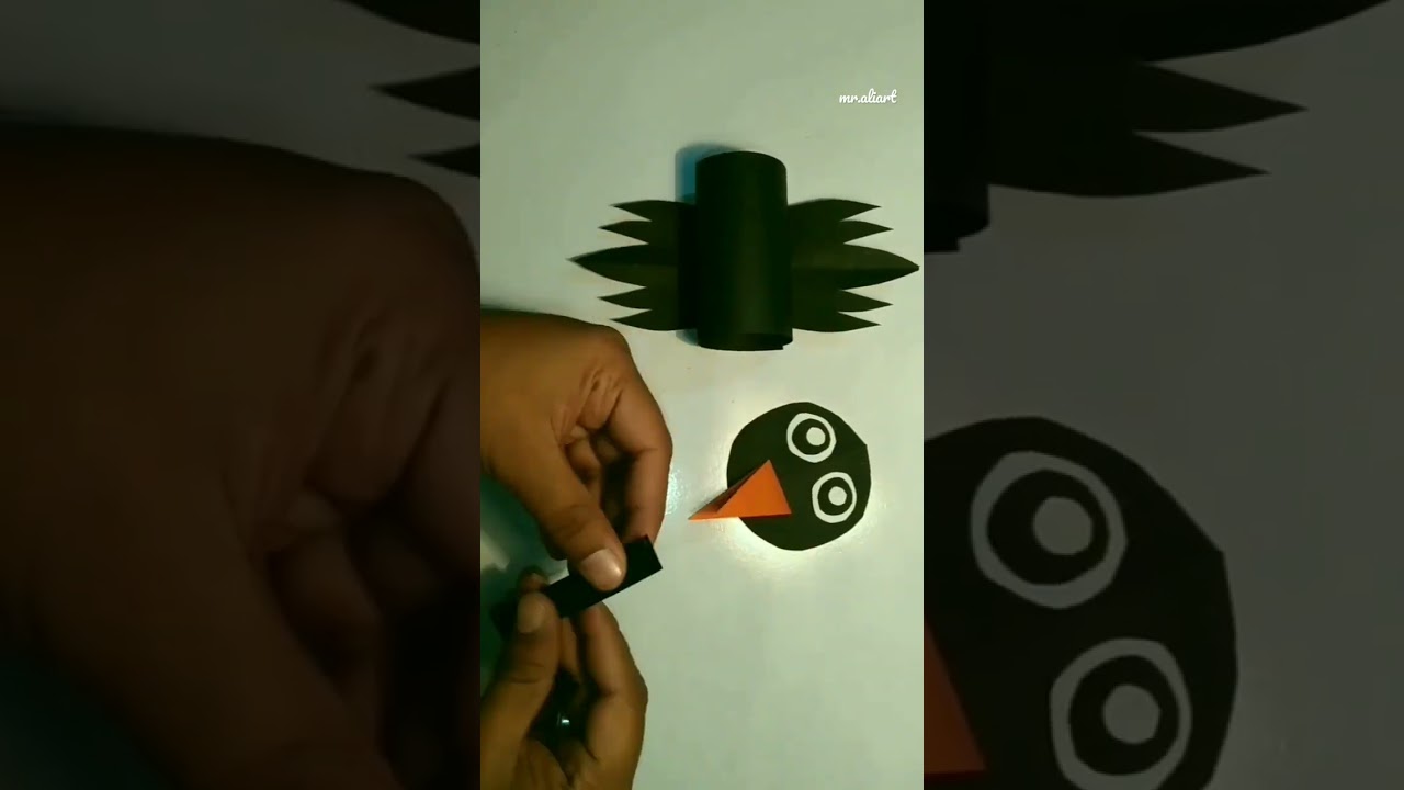 how to make simple and easy Craft Paper crow 