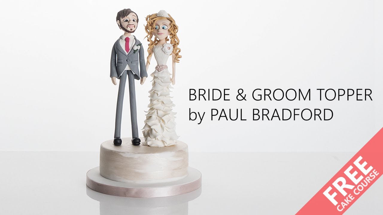 Learn how to make a bride and groom wedding cake topper