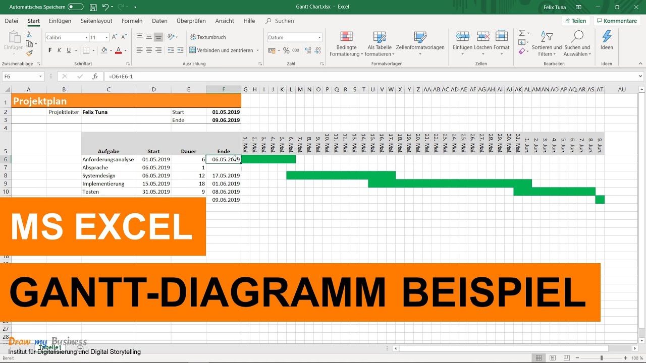 Ms Excel Gantt Diagramm Mit Bedingten Formatierungen Selbst Erstellen Inkl Beispiel Youtube